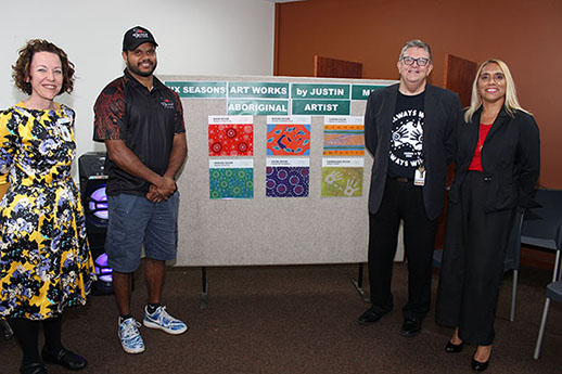 Dr Barry and Margaret Vieira, Aboriginal Artist Justin Martin and Executive Director Janet Zagari