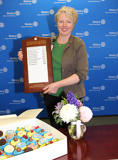 Lisa Summers winner of the 2020 Rotary Club of Karrinyup Osborne Park Hospital (OPH) Nurse\Midwife of the Year Award