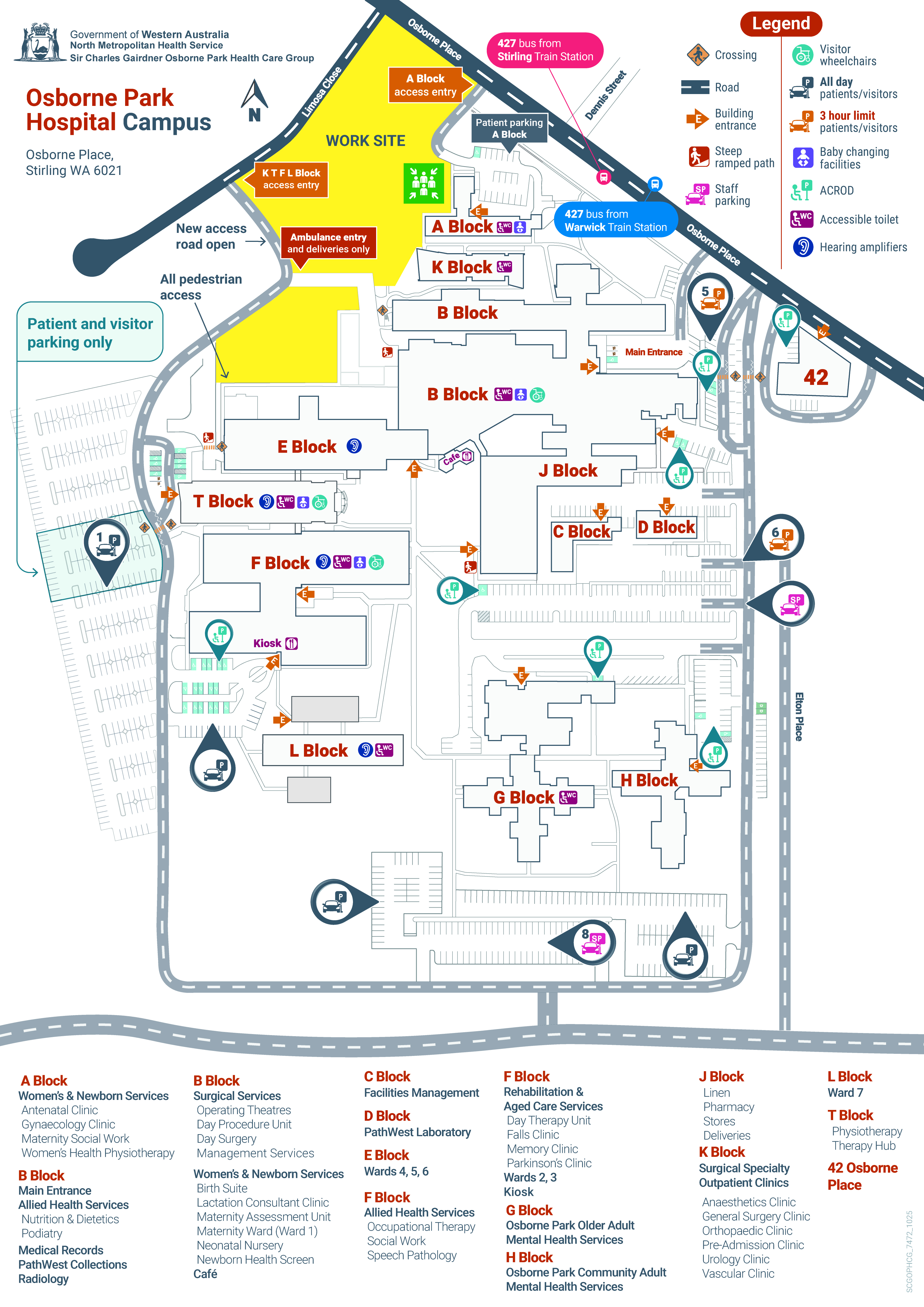 Osborne Park Hospital Site Map